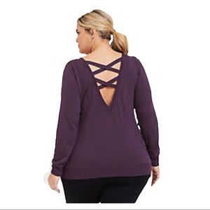Torrid  Grape Purple Strappy Active Sweatshirt Size 3